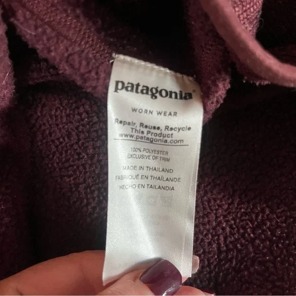 Patagonia Fleece Medium Better Sweater Quarter Zip Pullover Maroon - Picture 7 of 8